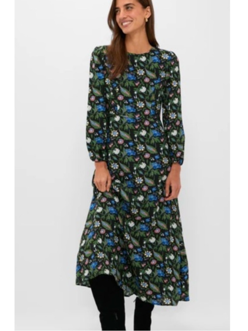 Tuckernuck Hyacinth House Black Multi Long Sleeve Dress
